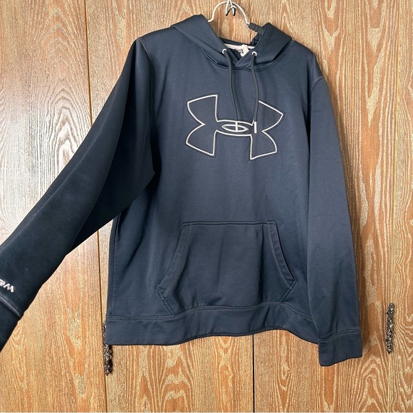 Under Armour Blue Storm Fleece Sweatshirt Hoodie Men's L Loose Fit Embroidered - Picture 4 of 11